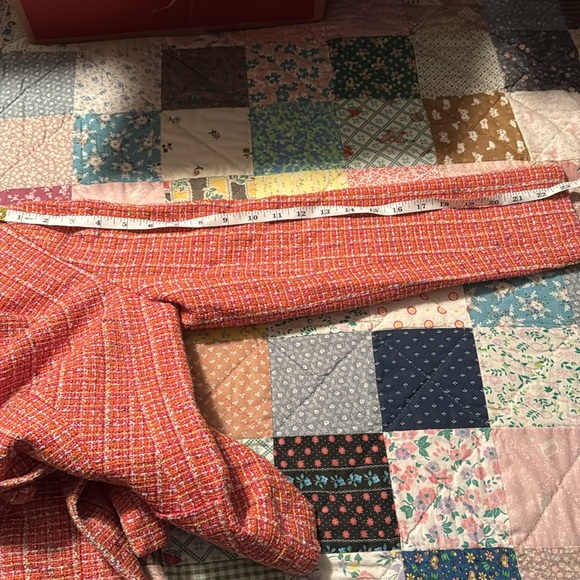 Talbots Plaid Tweed Cropped Collarless Colorful Button Down Blazer Size 4 - Picture 11 of 16